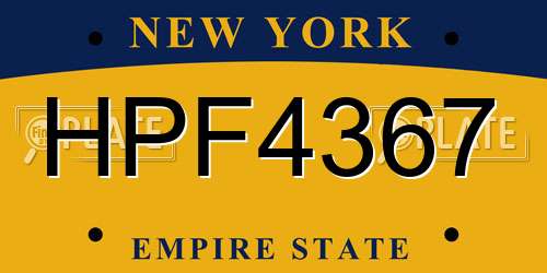 HPF4367 New York License Plate