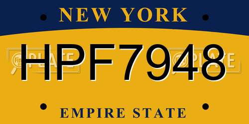HPF7948 New York License Plate