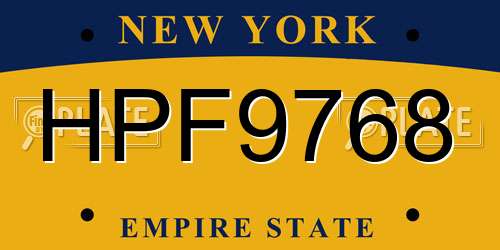 HPF9768 New York License Plate