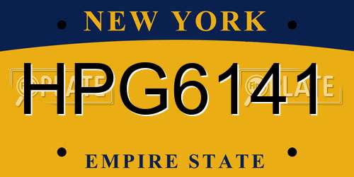 HPG6141 New York License Plate