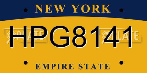 HPG8141 New York License Plate