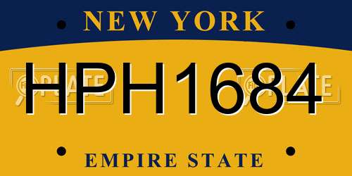 HPH1684 New York License Plate