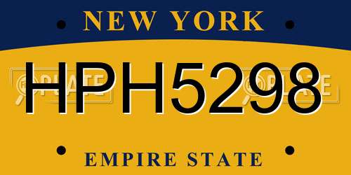 HPH5298 New York License Plate