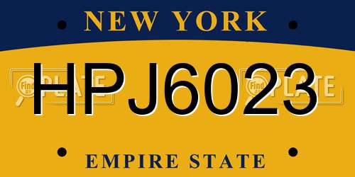 HPJ6023 New York License Plate