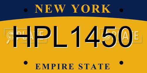HPL1450 New York License Plate