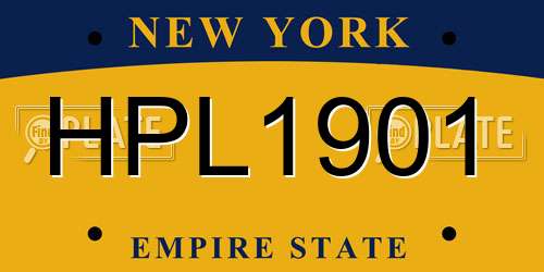 HPL1901 New York License Plate