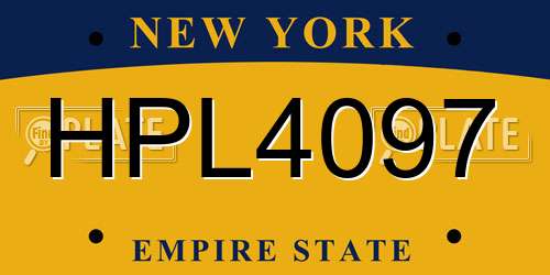 HPL4097 New York License Plate