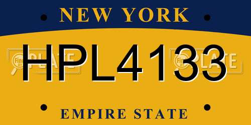 HPL4133 New York License Plate