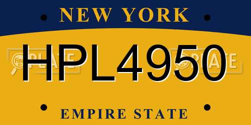 HPL4950 New York License Plate