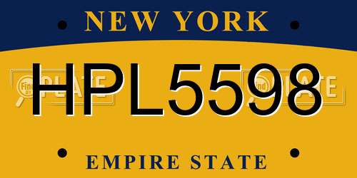 HPL5598 New York License Plate