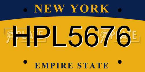 HPL5676 New York License Plate