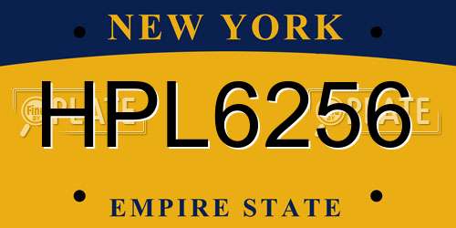 HPL6256 New York License Plate