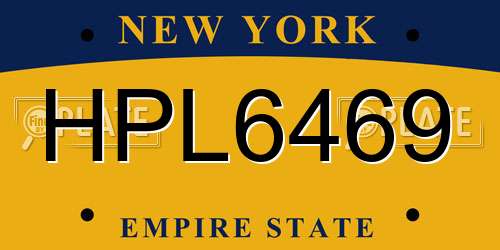 HPL6469 New York License Plate