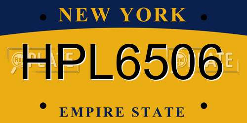 HPL6506 New York License Plate