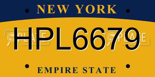 HPL6679 New York License Plate