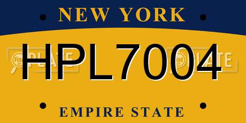 HPL7004 New York License Plate