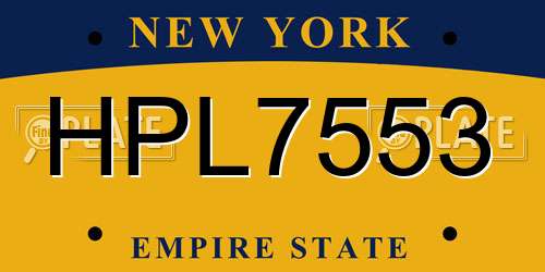 HPL7553 New York License Plate
