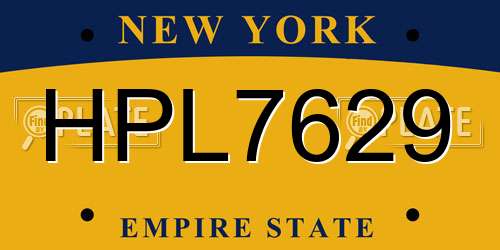 HPL7629 New York License Plate