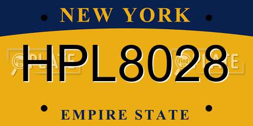 HPL8028 New York License Plate