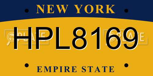 HPL8169 New York License Plate