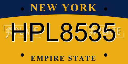 HPL8535 New York License Plate