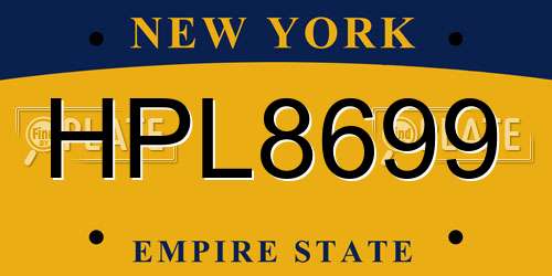 HPL8699 New York License Plate