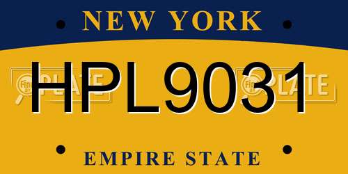 HPL9031 New York License Plate