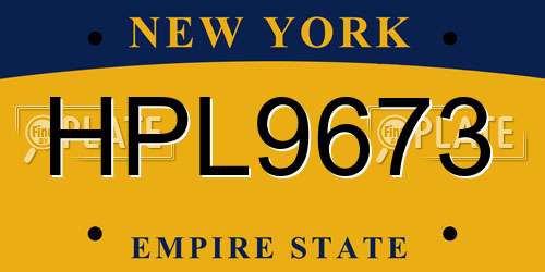 HPL9673 New York License Plate