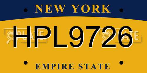 HPL9726 New York License Plate