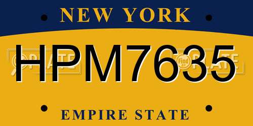 HPM7635 New York License Plate