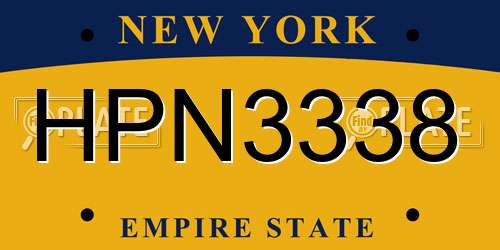 HPN3338 New York License Plate