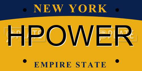 HPOWER New York License Plate