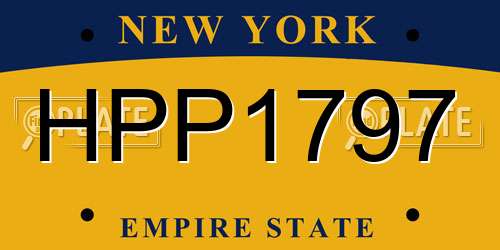 HPP1797 New York License Plate