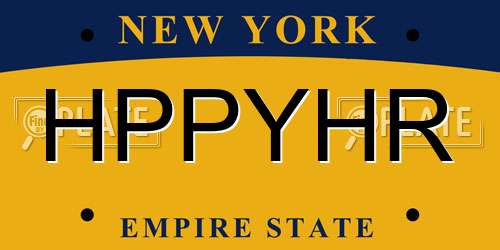 HPPYHR New York License Plate