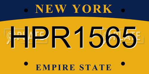 HPR1565 New York License Plate