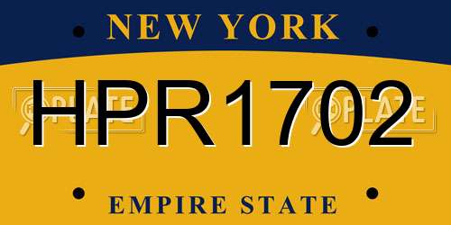 HPR1702 New York License Plate