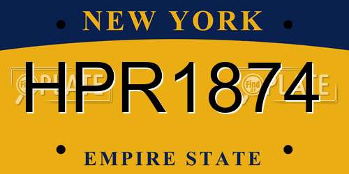 HPR1874 New York License Plate