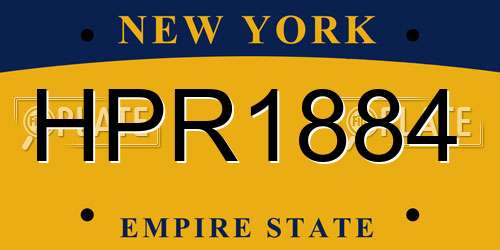 HPR1884 New York License Plate