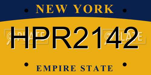HPR2142 New York License Plate