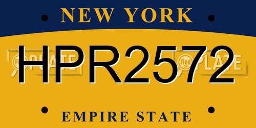 HPR2572 New York License Plate