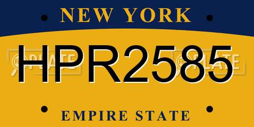 HPR2585 New York License Plate