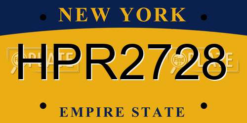 HPR2728 New York License Plate