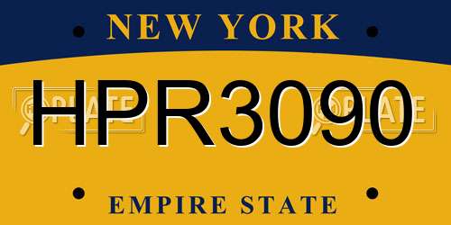 HPR3090 New York License Plate