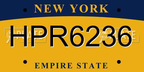HPR6236 New York License Plate