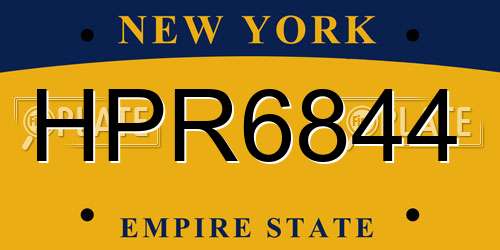 HPR6844 New York License Plate