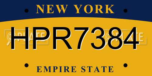 HPR7384 New York License Plate
