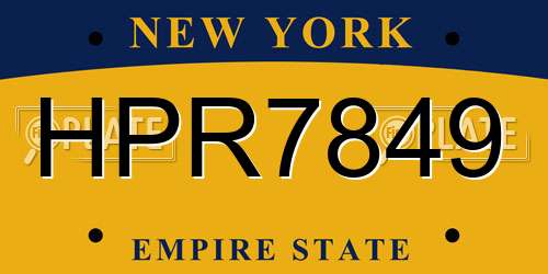 HPR7849 New York License Plate