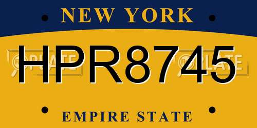 HPR8745 New York License Plate