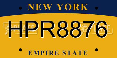 HPR8876 New York License Plate