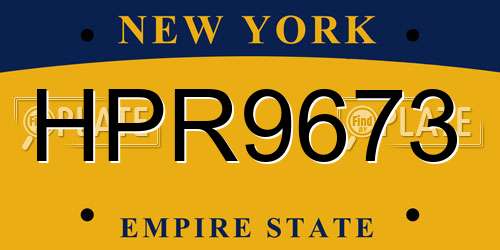 HPR9673 New York License Plate